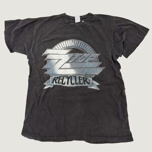 Vintage 1990 ZZ Top Recycler Tour T-Shirt Black Rock Band Graphic Tee Mens M
